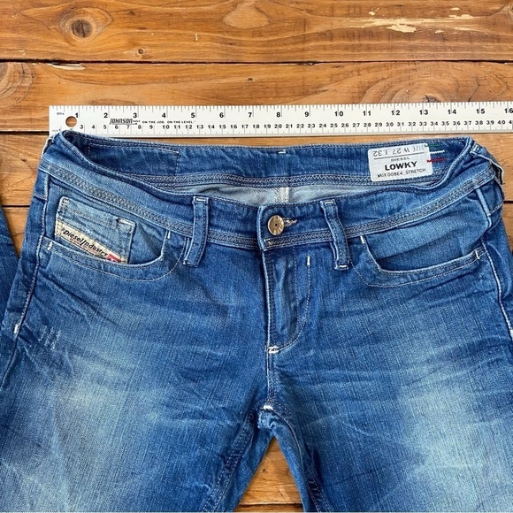 Diesel gold sequins Lowky jeans marble blue low rise  in size 27 straight leg - Picture 14 of 16